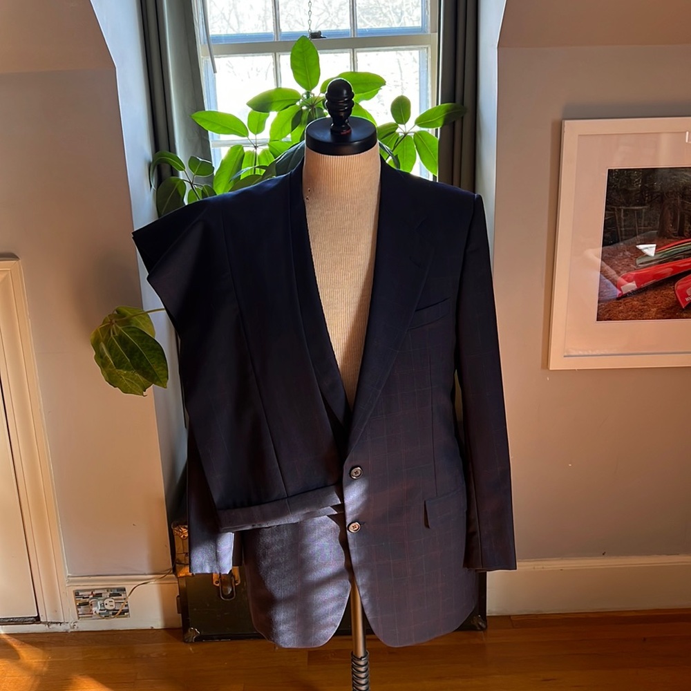 Hickey Freeman Boardroom Collection Plaid 41 Long Suit